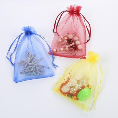 China Drawstring Jewelry Bags Packaging Custom Wholesale 30*40Cm Makeup Drawstring Pouches Organza Potli Bags For Gifts for sale