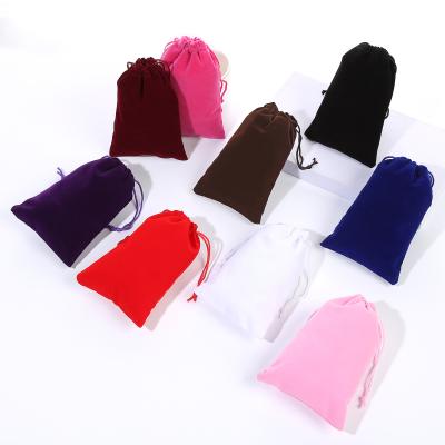 China Custom Cosmetic Drawstring Jewelry Pouches 5*7Cm Storage Drawstring Velvet Bags Gift Bags With Custom Logo for sale