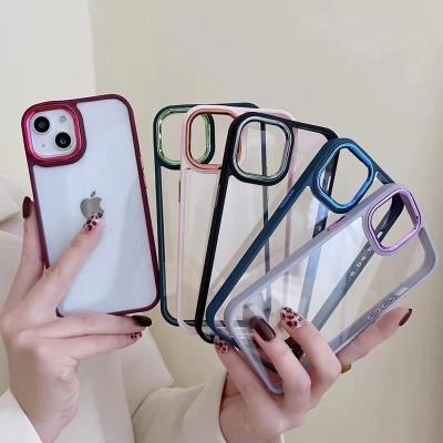 China Shockproof Antiman Wholesale Soft Shockproof Electroplated Bumper Transparent Clear TPU Mobile Phone Cases for iPhone 14 13 12 11 Pro Max for sale