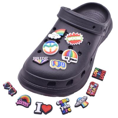 China Shoe Buckle Step In PVC Croc Shoe Accessories Decorations Hot Selling PVC Shoe Clogs Charm for sale