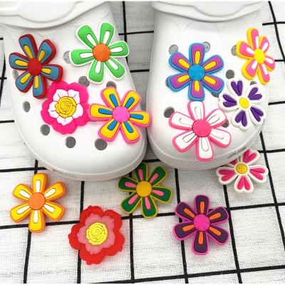 China PVC Shoe Clog Charm DIY Sandals Flower Decor Wholesale Colorful Handmade Croc Shoe Charms Great For Clog Shoes for sale