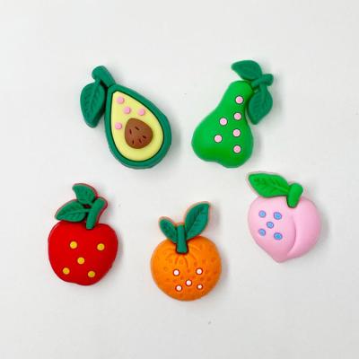 China Wholesale Shoe Buckle Fruits Series Shoe Accessories Decorations PVC Shoe Charms Soft Rubber For Kids Customized for sale