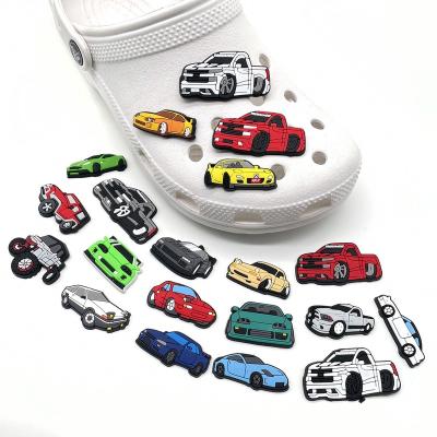 China Designer Rubber Cars Croc Charms Cartoon Hamper Charm For Kids Birthday Party Car Decoration Croc Shoe Charm for sale