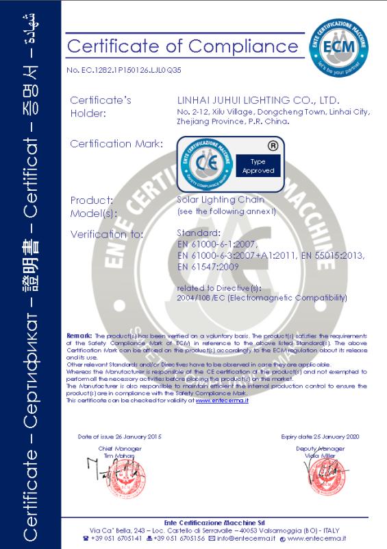 CE - Linhai Juhui Lighting Co., Ltd.