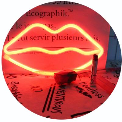 China Christmas Party Hoom Decoration LED Red Lip Shaped Night Light Wall Decor Neon Lamp for Kids Room Party Christmas Wedding Decoration (Neon Lip) for sale