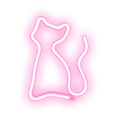 China Christmas Party Hoom Decoration Cat Shaped Neon Signs Light Wall Decor for Kids Baby Room Bar Wedding Party Recreational Decoration (Pink) for sale