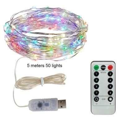 China 50 LED Light USB Fairy String Christmas Party Hoom Decoration 16ft Powered 8 Waterproof Modes With Remote Control for sale