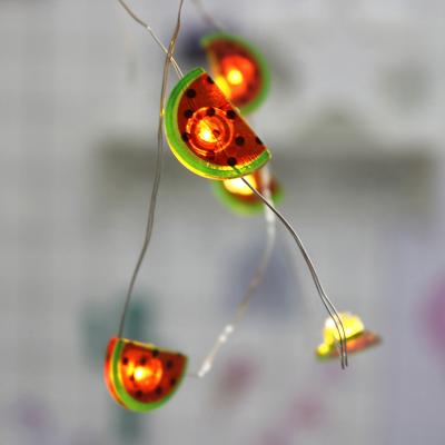 China 20 LED Copper Wire String Light Watermelon Christmas Party Hoom Decoration 2m Shaped Summer Holiday Decoration Lamp Fairy Party for sale