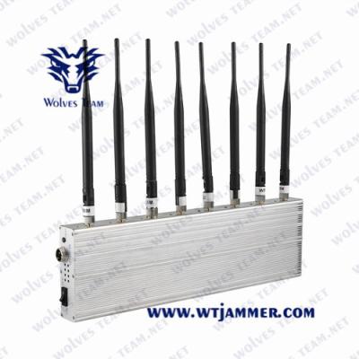 China GSM 3G 4G GPS WiFi Lojack 8 Bands 18W 40m Mobile Phone Jammer for sale