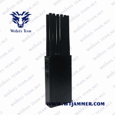 China 12 Bands CDMA UHF VHF 25m 12W Handheld Signal Jammer for sale