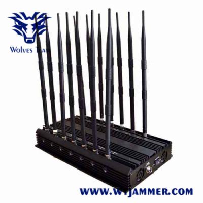 China Adjustable 14 Antennas GPS Lojack 50m 35W Mobile Phone Blocker for sale