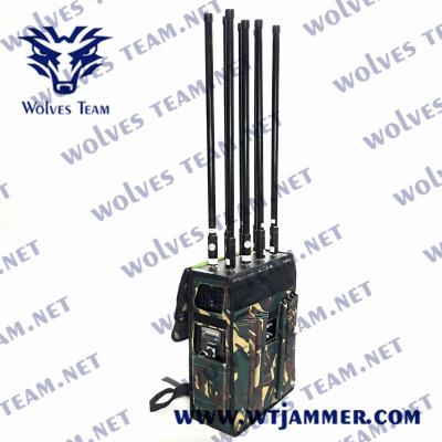 China Durable Military High Power GPS WIFI5.8G Drone Signal Jammer Waterproof Backpack UAV Jammer for sale