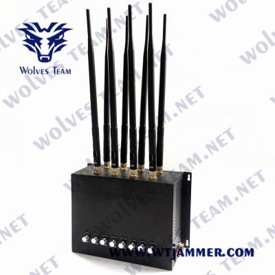 China 8 Bands 16W GSM CDMA GPS Desktop Signal Jammer 30m With AC Adapter for sale