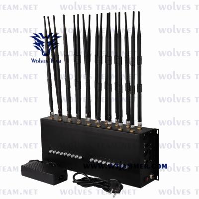 China 48W GSM CDMA VHF UHF Signal Jammer Desktop 18 Antennas  GPS Lojack for sale