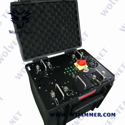 China 2500m 600W Waterproof Anti Drone Jammers 240VAC UAV Drone Jammer for sale