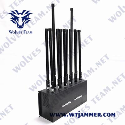 China 12 Channels 50m 36W Mobile Phone Signal Jammer GSM 3G WIFI 5.8G for sale