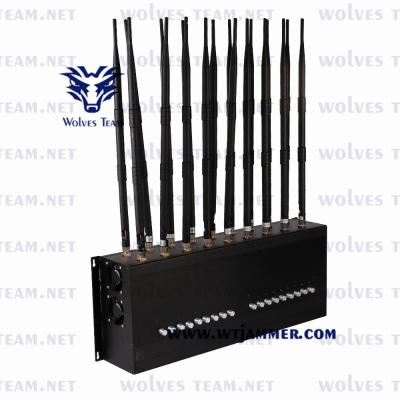 China 240VAC GSM CDMA Adjustable GPS Jammer 18 Antennas 35W GSM UHF VHF for sale