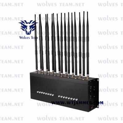 China GSM CDMA 35W Cell Phone Signal Jammer 16 Antennas GPS Lojack RF for sale