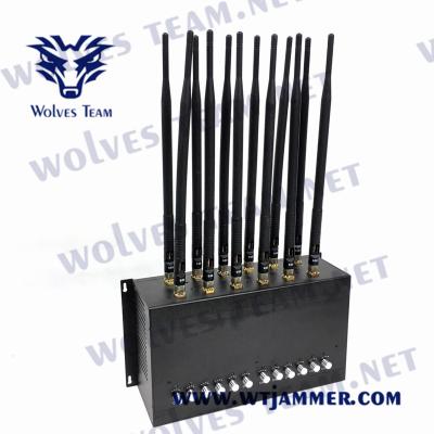 China CDMA 24W Mobile Phone Blocker Jammer 12 Antennas DCS GSM GPS WIFI for sale