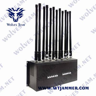 China DCS GSM GPS WIFI UHF VUH Jammer CDMA 24W 12 Antennas Desktop for sale