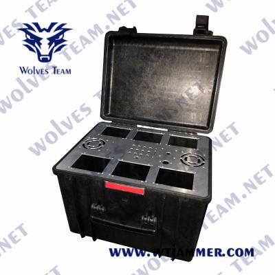 China 150m Portable Bomb Jammer WIFI GPS GSM CDMA 3G 4G 5G Pelican Case 30AH for sale