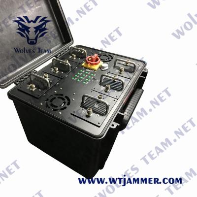 China 300W Bomb Signal Jammer DCS PCS 8 Bands Military 5G GSM CDMA for sale