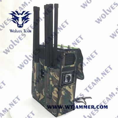 China 6 Bands Backpack Signal Jammer GSM 80 Watt Portable Signal Jammer For Army for sale