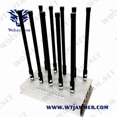 China Adjustment 12 Antenna Cell Phone Signal Jammer 2g 3g 4g 5g Wifi 5.8g for sale