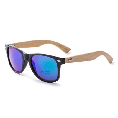 China Fashion sunglasses wholesale PC promotional classic frame bamboo temple sunglasses for sale