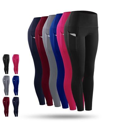 China Antibacterial Gym Fitness Wear Yoga High Waisted Workout Leggings With Pocket Short Sports Pants Women for sale