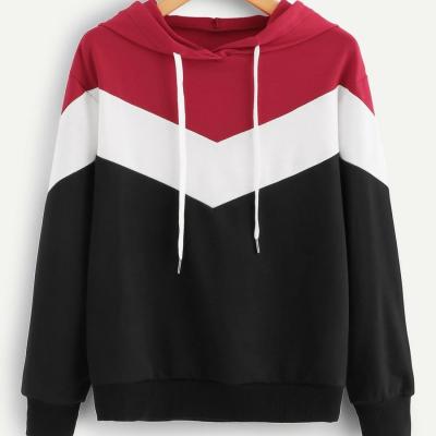 China Wholesale cheap mens custom logo stripe panels pullover slim fit sweatshirt anti-shrink with hoodie for sale