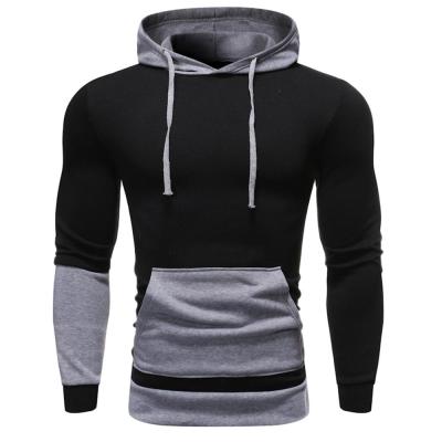 China QUICK DRY Men's Long Sleeve Color Block Powerblend Fleece Drawstring Hoodie for sale