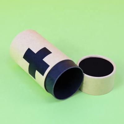 China Recyclable Recyclable Cardboard Kraft Paper Tube Woundplast Gift Bandage Cylinder Packaging Box for sale