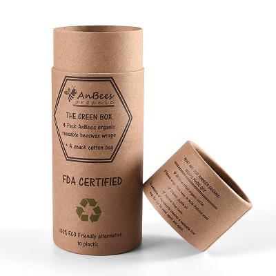 China Custom Biodegradable Round Kraft Paper Box Coffee Tea Food Grade Cylinder Tube Packaging for sale