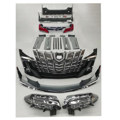 China Full pp bumper for TOYOTA Alphard 2015 to 2018 change AERIAL SC style body kits with tail lamp side main bumper skirt for sale