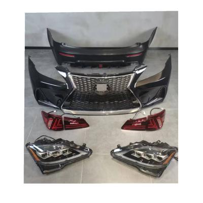 China PP old upgrade to new body kit for LEXUS IS 06-12 to 2017 year change with complete three eyes head lamp tail lamp bumper complete for sale