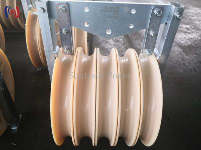 China 30 - 150KG Large Diameter Rope Pulley Conductor ACSR500 Heavy Duty Wire Rope Pulley for sale