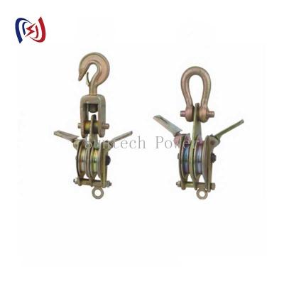 China Transmission Lines Dual Sheave Hoisting Knots Iron Lifting Block And Tackle for sale