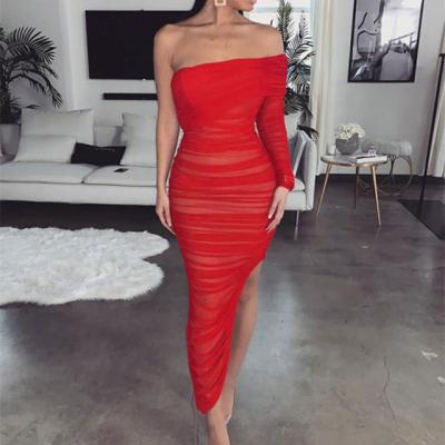 China Breathable Slim Bodycon Bodycon Mesh Bodycon Wholesale Pencil Long Maxi Lady Summer Brand Dresses Women Clothing Garment for sale