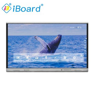 China Educational Supplies Aluminum Classroom Digital 4K 65 75 Standing Multimedia 86 Inch IR Touch Screen Game Display Screen for sale