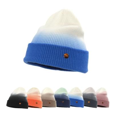 China JOINT Acrylic High Quality Colorful Cuffed Fashion Women's Plain Beanie Hat Girls Crochet Jacquard Knitted Winter Hat Cap for sale