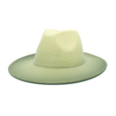 China Character Two Tone Flexible Hat Suede Panama Sombrero Felt Fedoras Hat Wholesale Unisex Wide Brim Women Men High Quality Fedora Hats for sale