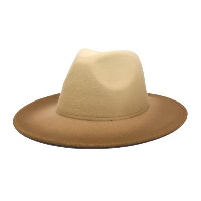 China Large Brim Two Tone Character Flexible Hat Wide Brim Fedora Unisex Panama Sombrero Fedoras Felt Fedoras Mens Womens Fedora High Quality Hats for sale