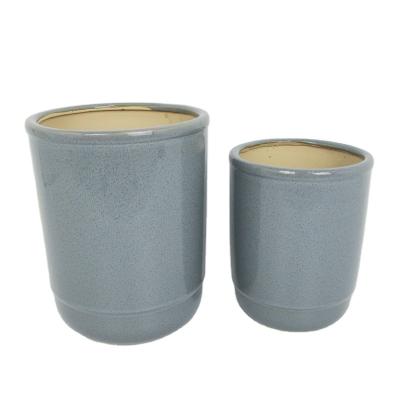 China Cheap Imported Modern Ceramic FLOWER POT Indoor Decor Flower Style 2 SET Cheap For Garden Decoration for sale