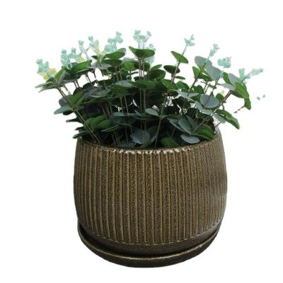 China Best Selling Modern Modern FLOWER POT WITH SAUCER Nordic Decor Glazed Succulent Plant Pot For Placing Dirt For Growing Plants for sale