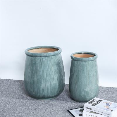 China Modern cheap hot sale indoor outdoor home decor balcony ceramic pots flower for sale