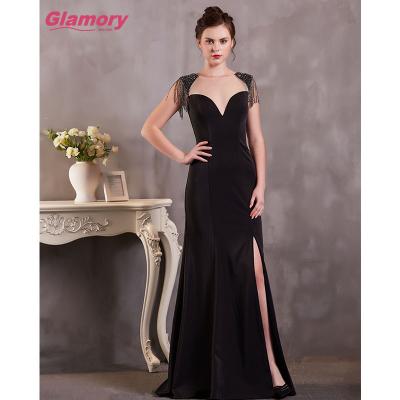 China Breathable Black European Style Knitted Elegant Party Dress Women Sexy Backless Skirt Dresses for sale