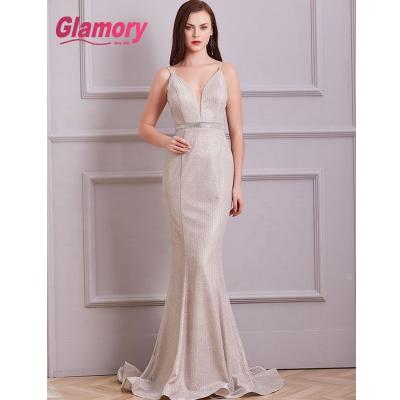 China 2020 New Breathable Mermaid Prom Dress Silver Sparkle Compound Dress Floor Length Even For Women for sale