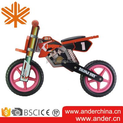 China Ride On 2017 Toy Orange Ander Bike Type Wooden Balance Bicycle For Kid for sale