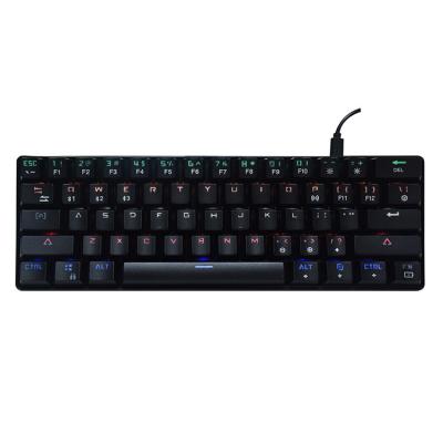 China ERGONOMICS 61 Key Set Mini Wired Keyboard Mechanical With Blue Switch for sale